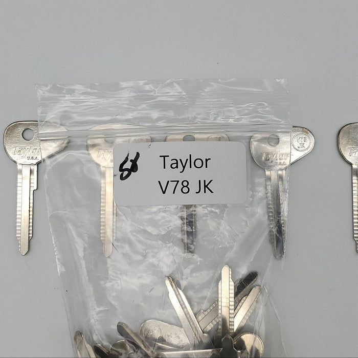 5x Taylor V78 JK Key Blanks Nickel Plated Fits Volkswagen USA Made 4