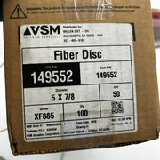 VSM 149552 Resin Fiber Disc 5" x 7/8 50 Grit XF885 Ceramic Plus SAOE 100 Discs 2