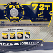 Irwin 14082 Circular Saw Blade 12" w 1" Arbor 72T Carbide Teeth Trim Finish 4