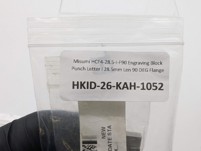 Misumi HCF4-28.5-I-F90 Engraving Block Punch Letter I 28.5mm Len 90 DEG Flange