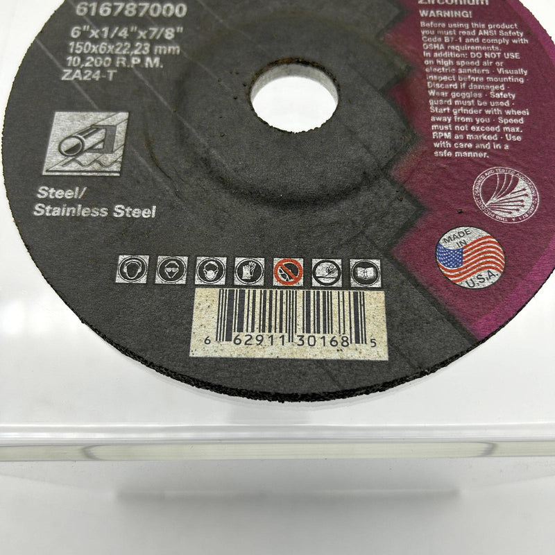 Metabo Plus-Z 616787000 Grinding Wheel 6" x 1/4" x 7/8" Type 27 ZA24T ZA 1ct 2