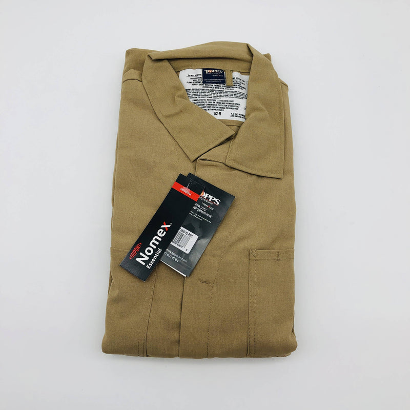 Topps CO075550 Coveralls Flame Resistant 52-Regular Nomex IIIA 4.5oz Tan NWT 7