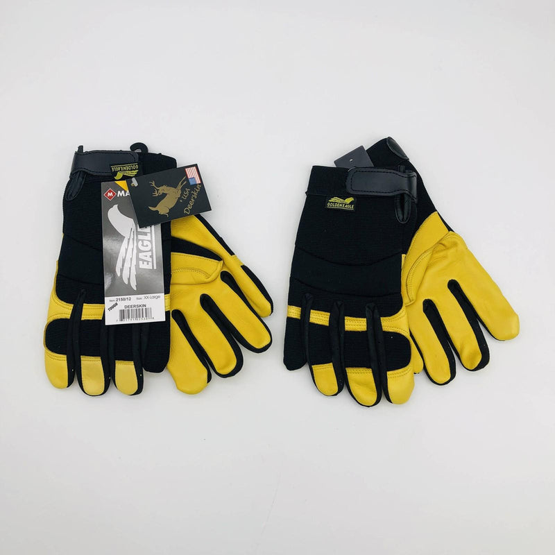 Majestic 2150 Work Gloves Size 2XL Mechanics Gloves Deerskin Golden Eagle 2 Pair 10