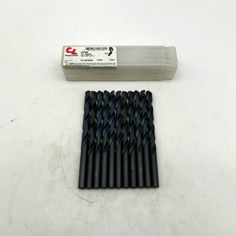 Chicago Latrobe 45780 Jobber Drill Bit Letter J 150ASP HSS Black Oxide Lot of 11