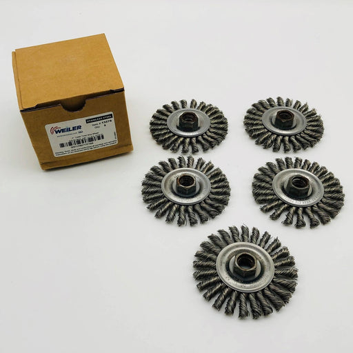 Weiler 13276 Abrasive Wire Wheel 4" Cable Twist .020 SS 5/8-11 AH CTA-4 Pk of 5 1