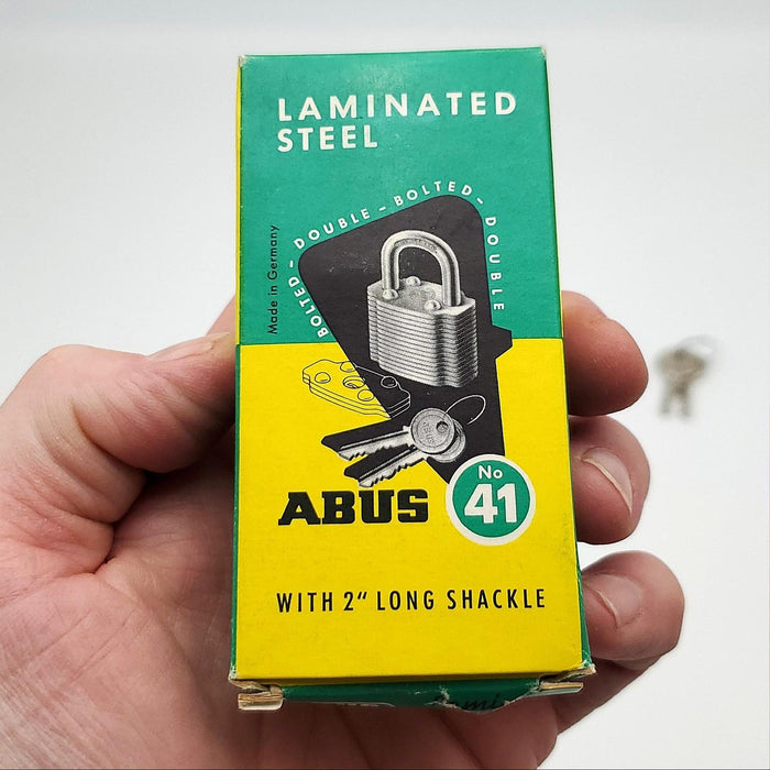 Abus No 41 HB Padlock 2"L x 1/4"D Shackle 1.6"W Body Laminated Steel Keyed Diff 6