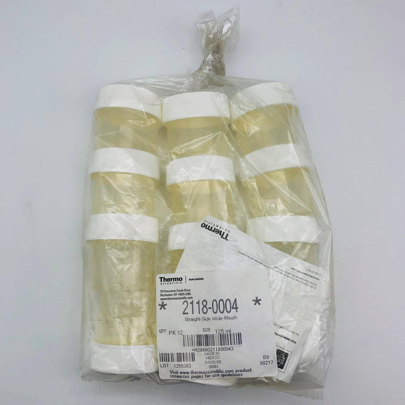 Thermo 2118-0004 Wide Mouth Jar Straight Side Nalgene 125ml with Lid Set of 12 1