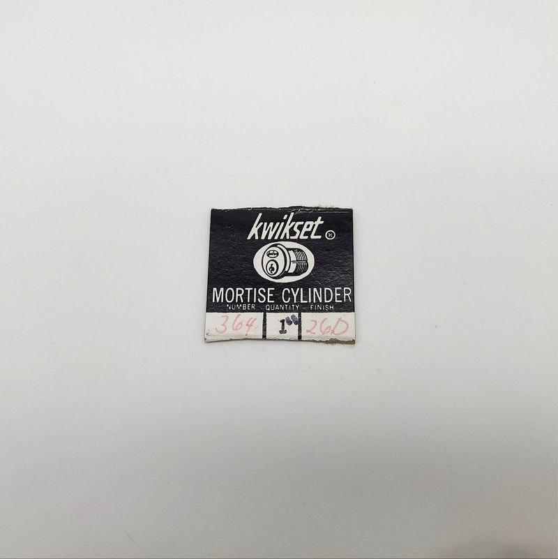 Kwikset Mortise Lock Cylinder No 364 Satin Chrome 1" Length 2 Keys USA Made 1 4