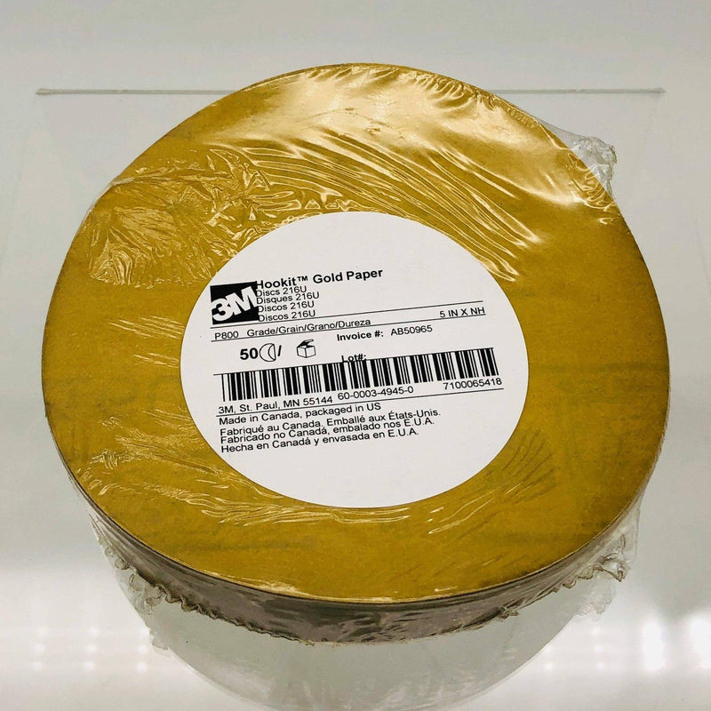 3M 7100065418 Sanding Disc Hookit Gold Paper 5in x NH 216U P800 50/Pack 1