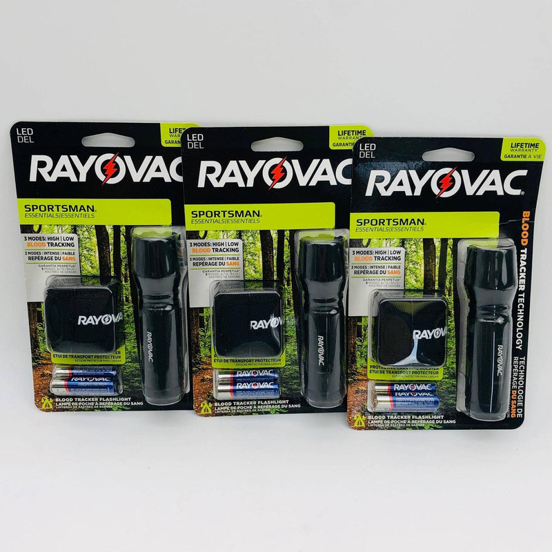 3pk Rayovac SPBT3AAA-B Blood Tracking Flashlight Night Vision Whte LED Sportsman 1