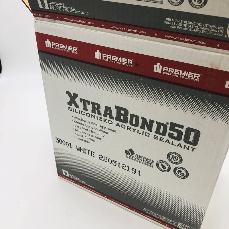 Premier Xtra Bond 50 Siliconized Acrylic Sealant White Paintable 10.1oz 24/case 3