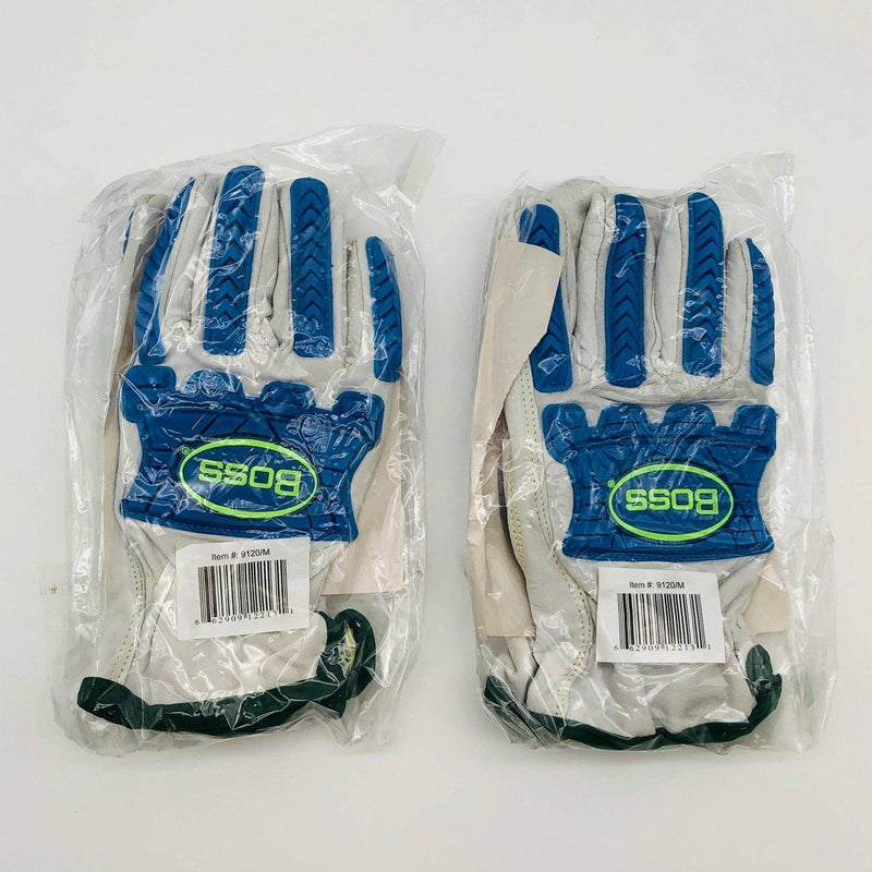 PIP 9120 Leather Driver Glove Medium Std Grade Sheep Keystone Boss Impact 2 Pair 1