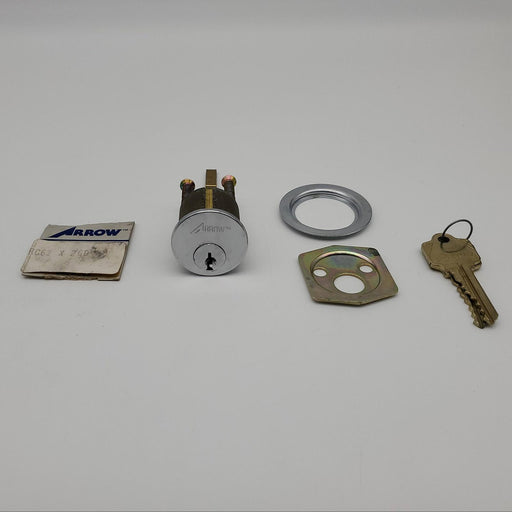 Arrow Rim Cylinder Lock 3-1/2" Length Satin Chrome US26D RC 62 USA Made NOS 2