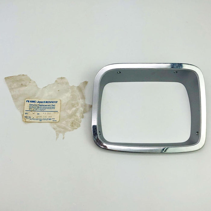 AMC Jeep 56030069 Headlight Trim Bezel Chrome Plastic Left Hand LH OEM NOS 1