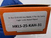 2x Ilco O1014JS Key Blanks 4 Pin Fits Some Eagle Locks Nickel Plated 4