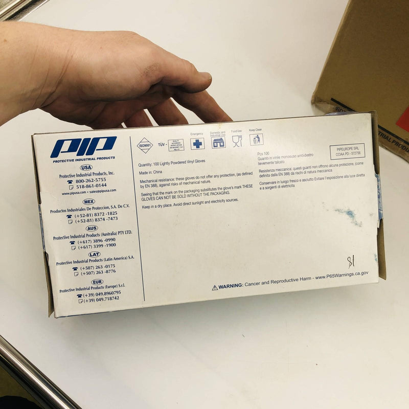 PIP Ambi-dex 64-V2000/S Disposable Vinyl Gloves Sz Small Powdered 4 mil 8 Boxes 6