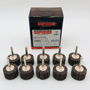 Superior Abrasives 10115 Mounted Flap Wheel 1.5in x 1in x 1/4in 80 AO 10/Box 1
