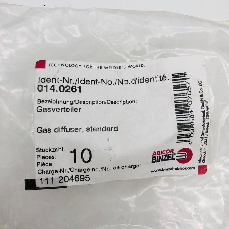 Abicor Binzel 014.0261 Gas Diffusor A3/36 For Use W/ MB Series MIG Welding 10pk 2