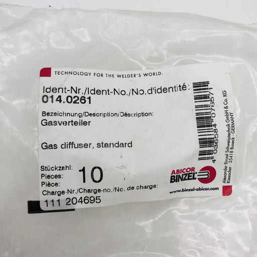 Abicor Binzel 014.0261 Gas Diffusor A3/36 For Use W/ MB Series MIG Welding 10pk 2