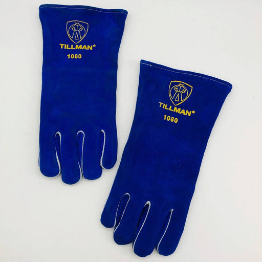 Tillman 1080 Stick Welding Welders Glove Size Large Blue Leather Cotton 1 Pair 1