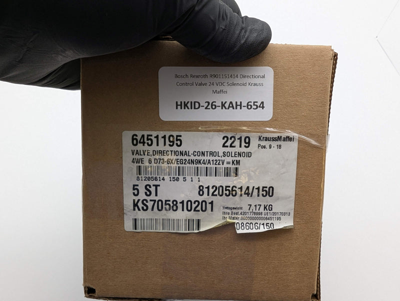 Bosch Rexroth R901151414 Directional Control Valve 24 VDC Solenoid Krauss Maffei 6