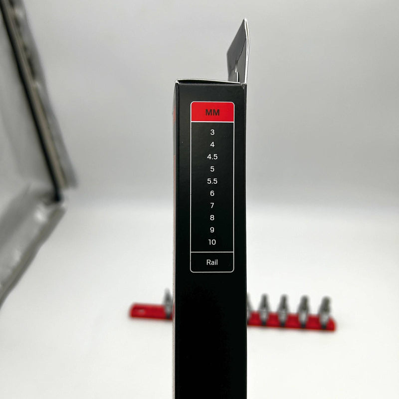 Tekton SHB91102-S Socket Set 3/8inch Drive Hex Bit 10-PC 3-10mm Metric w/ Rail