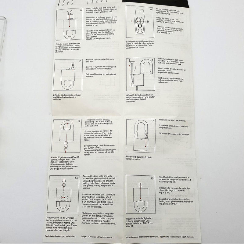 Abus No 36/55 Granit Padlock Rekeying Kit Pins, Bolts, Cylinders & More Partial 7