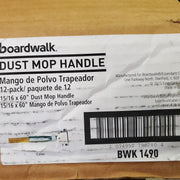 Boardwalk BWK1490 Dust Mop Handle Clip On 1" Diam 60" Len Solid Wood Pack of 9 7