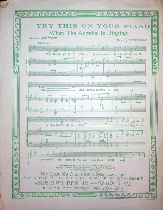 1914 My Crooney Melody Vintage Sheet Music Large Maxixe Joe Goodwin Ray Goetz 3