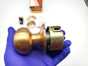 Arrow Door Knob Exit Lock SFIC Ready Satin Bronze No Core M18 IC 2-3/8" BS NOS 4