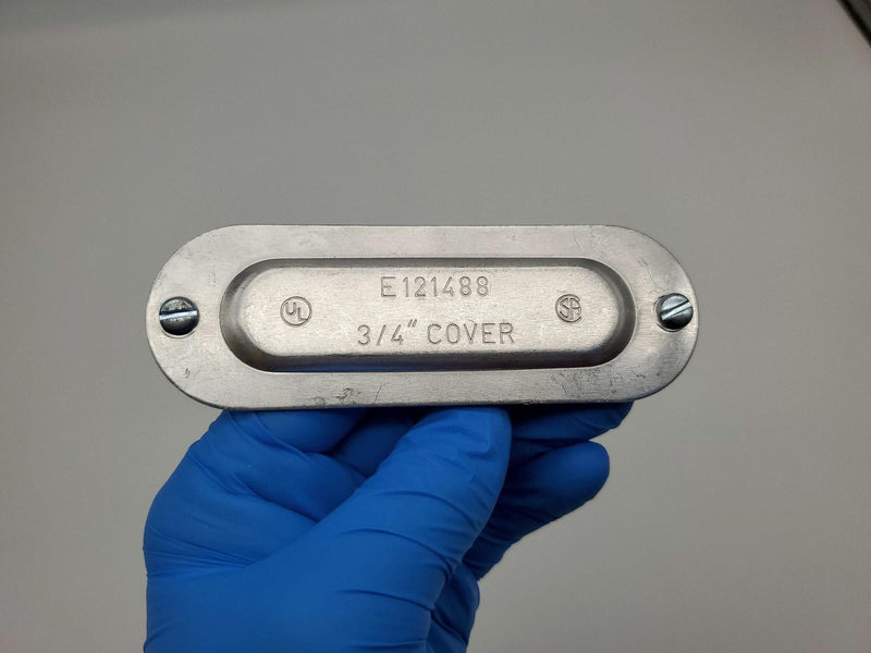 Eaton E121488 3/4" Conduit Outlet Body Cover 4-1/2"L x 1-1/2"W Pack of 2 2