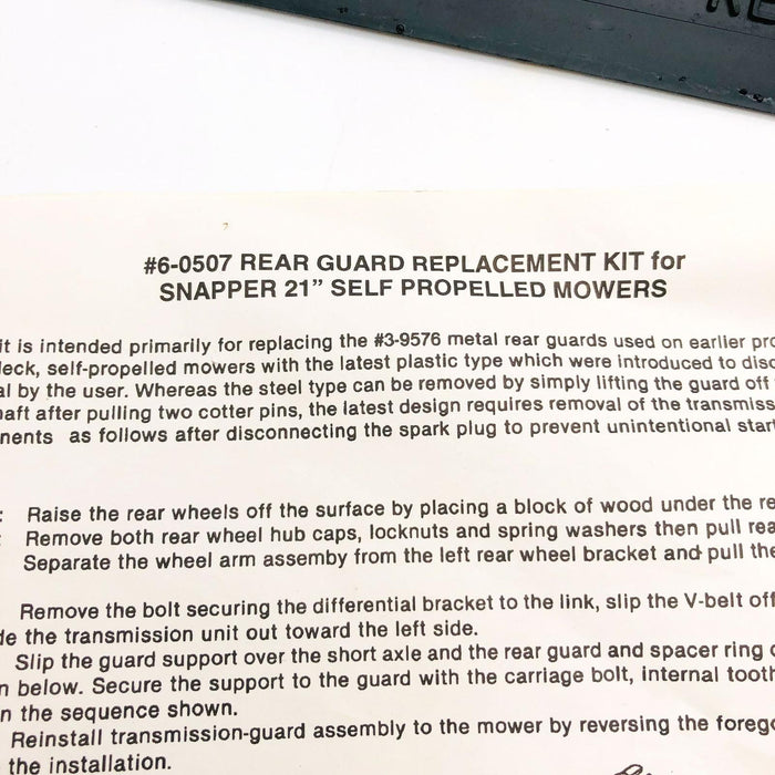 Snapper 19522 Foot Guard OEM NOS Superseded to 7019522 7019522YP 60507 Kit