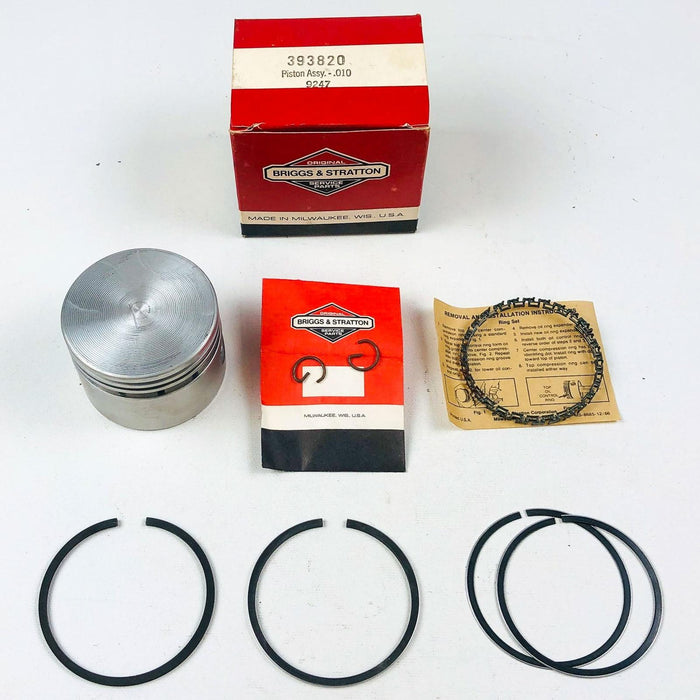 Briggs and Stratton 393820 Piston Assembly .010" OEM NOS For Snapper Simplicity 1