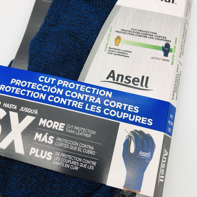 Ansell 97-505 Cut Resistant Work Glove Sz Medium 9 Nitrile Foam Palm 4 Pairs 6