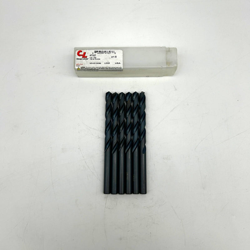 6pk Chicago-Latrobe 47327 Drill Bit 8.70mm List 150 HSS Black Oxide 2 Flutes 5XD 9