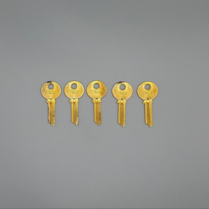 5x Yale RB8 Key Blanks E1R Keyway Paracentric Brass 5 Pin NOS 4