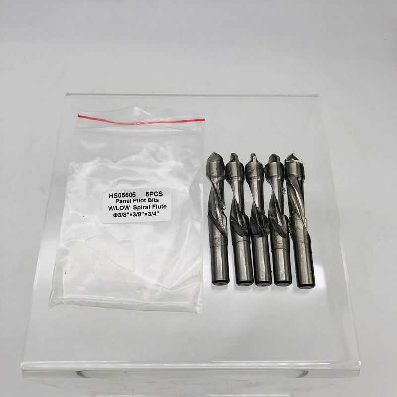 ValueMax Tools HS05605 Panel Pilot Router Bit 3/8in HSS Low Spiral Pack of 5 10