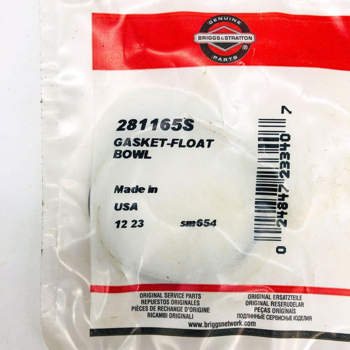 Briggs & Stratton 281165S Float Bowl Gasket OEM NOS Replaces 281165 Sealed 7