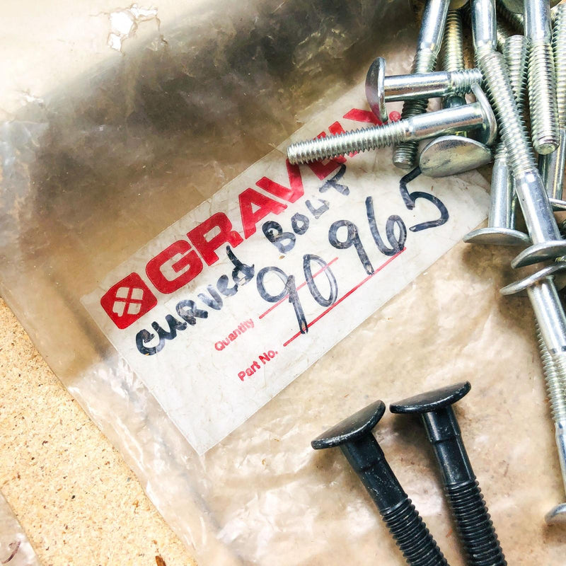 Snapper 90965 Screw Curved Head 1/4C x 1-7/8 OEM NOS Replaced 7090965 Clear Zinc 8