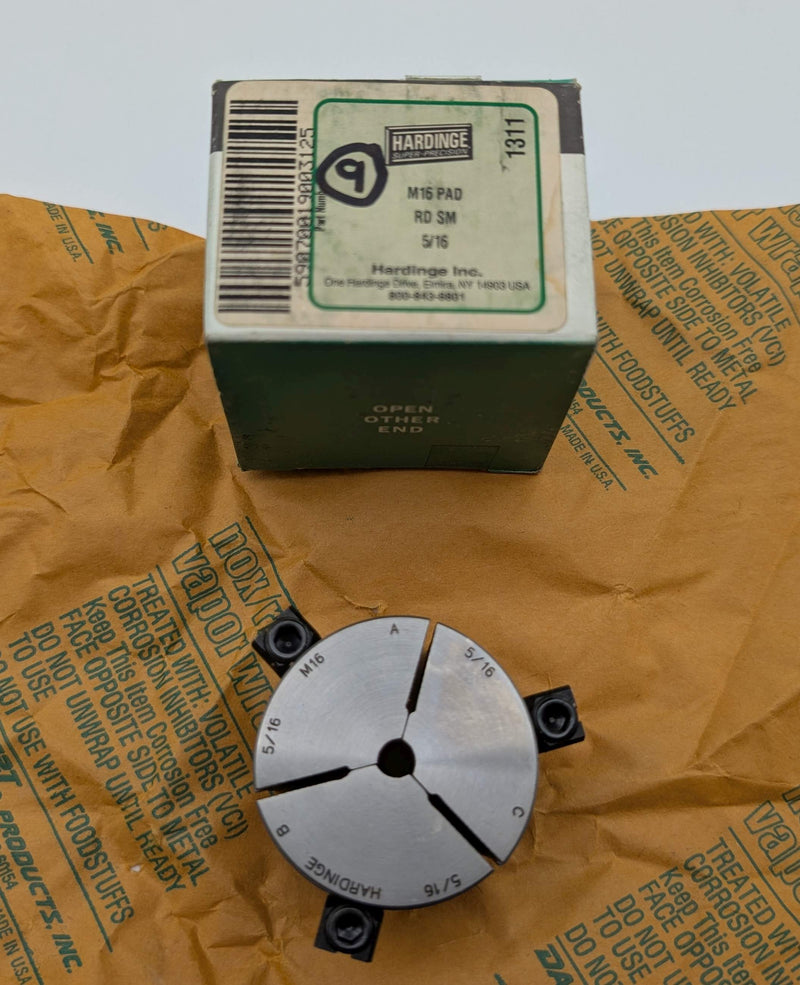 Hardinge M16 5/16" Round Serrated Collet Pads 3-Segment for M-Series Collet
