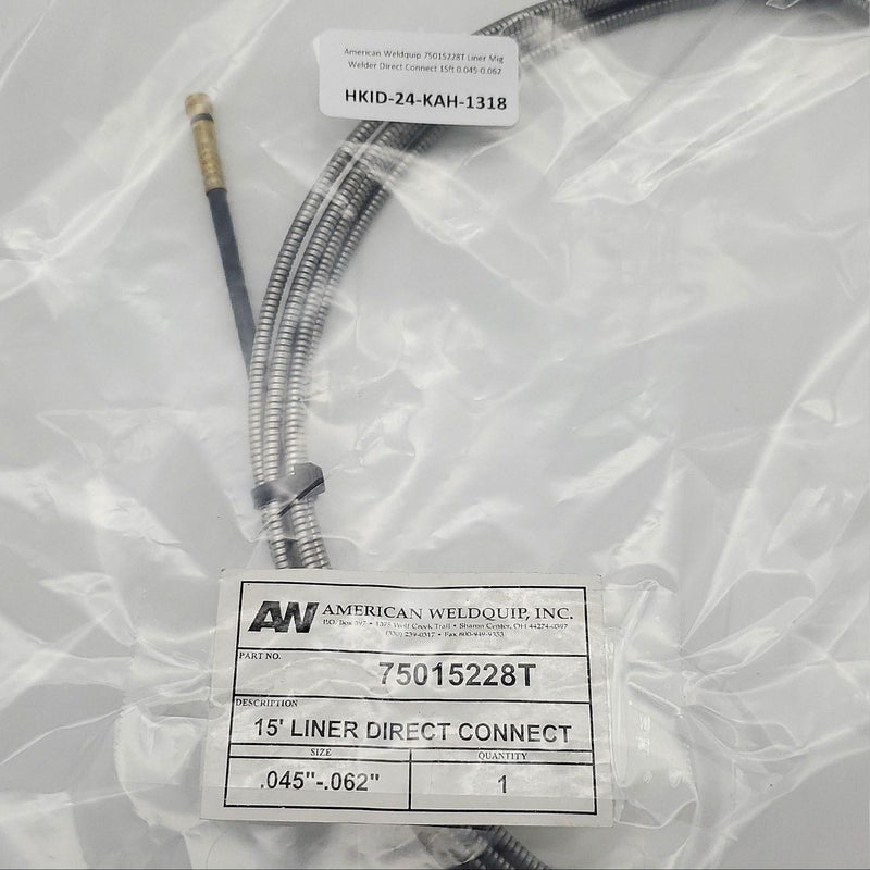 American Weldquip 75015228T Liner Mig Welder Direct Connect 15ft 0.045-0.062 4
