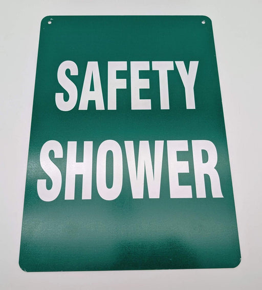 Safety Shower Eyewash Station Sign 14" x 10" Aluminum Green Hang Mount 1