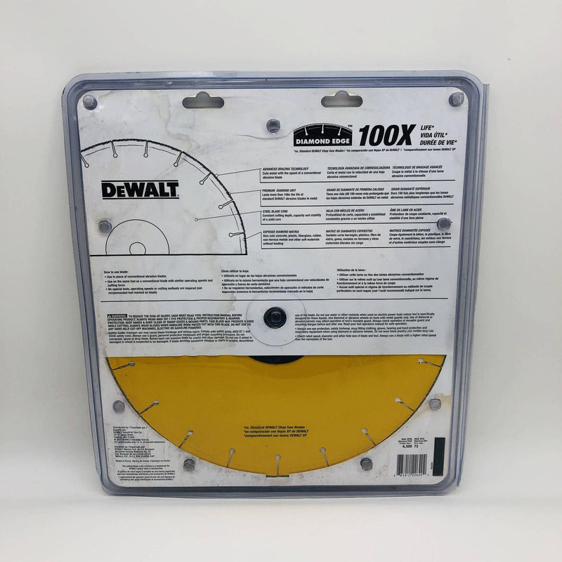 Dewalt DW8500 Circular Chop Saw Blade 14" w 1" Arbor Diamond Edge Metal Cutting 11