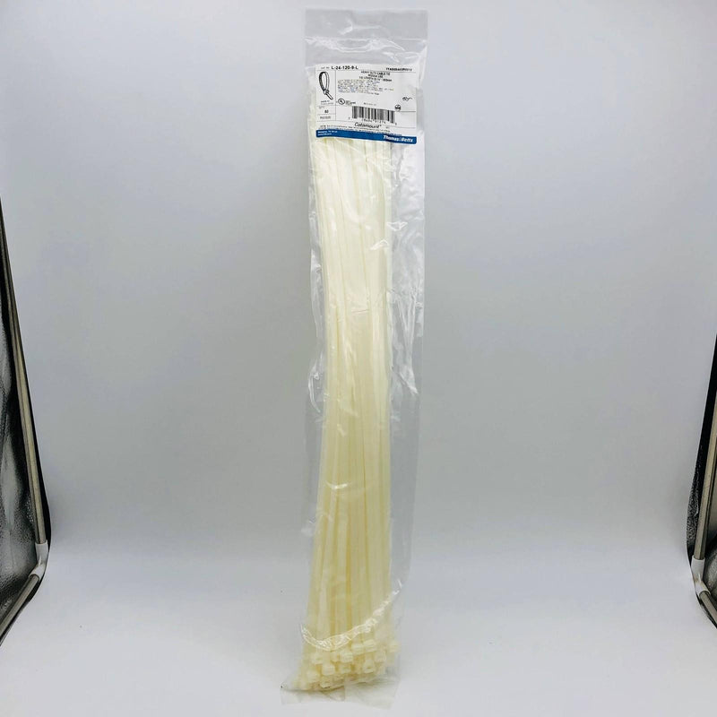 Thomas & Betts L-24-120-9-L Cable Ties 24" Ivory Natural Nylon 120Lb 50/Bag 3