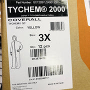Dupont Tychem 2000 Hazmat Coverall Suit 3XL Hooded Yellow QC122BYL3X001200 1pk 3
