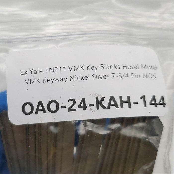 2x Yale FN211 VMK Key Blanks Hotel Motel VMK Keyway Nickel Silver 7-3/4 Pin NOS 3