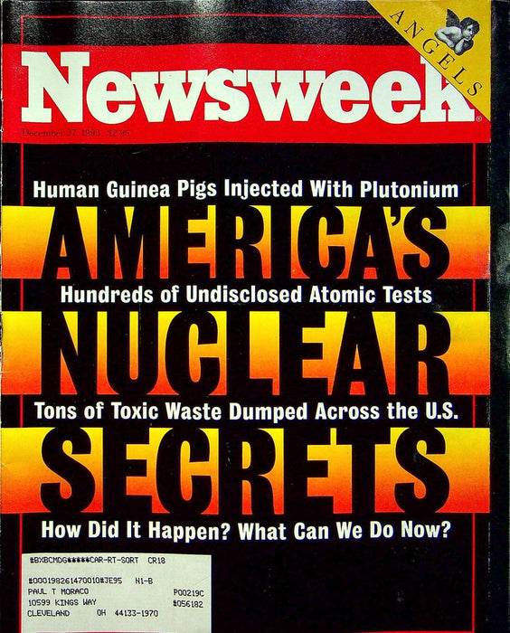 Newsweek Magazine December 27 1993 Nuclear Weapons Radiation Testing Expirements 1