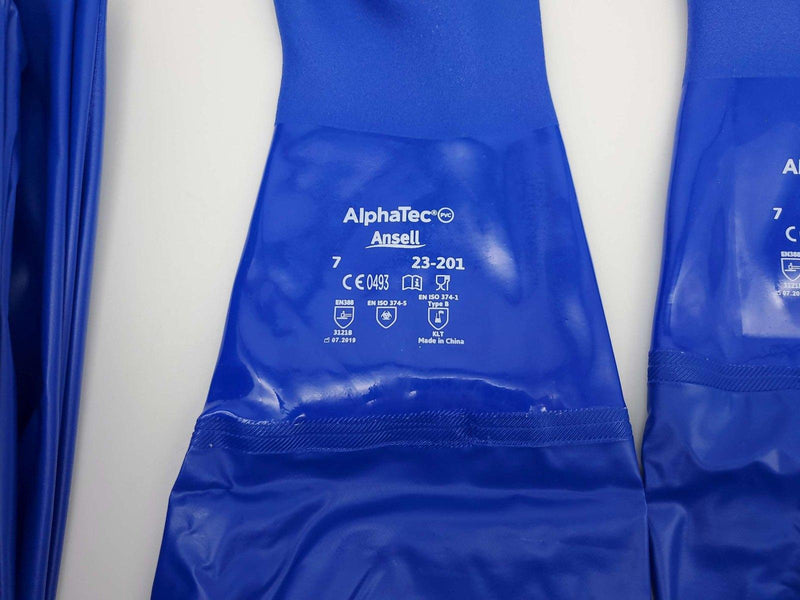 Alphatec Long Sleeve Chemical Resistant Work Gloves Size SM Soft PVC Coating 6PR 3