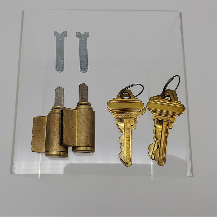 2 Lori Schlage Lock Cylinders C Keyway SCHP Key In Knob Satin Brass Keyed Diff 2