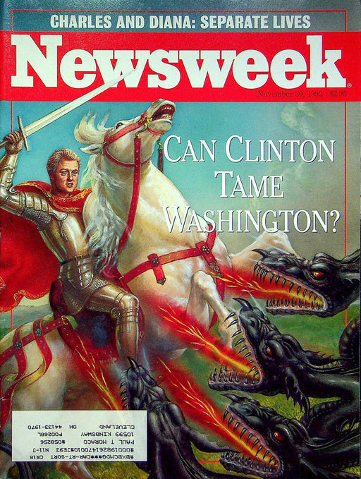 Newsweek Magazine November 30 1992 Bill Clinton Crusades Cover Princess Diana 1